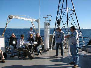 Class discussion on Deck of RV Lake Guardian